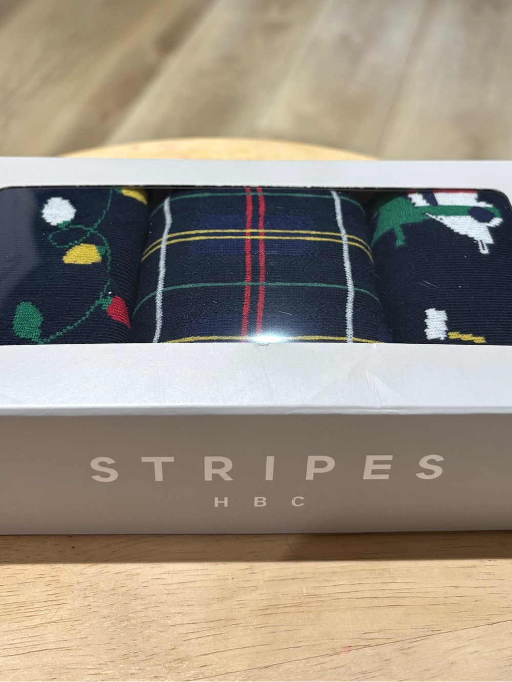 HBC Men's Navy Christmas Patterned Socks - 3-Pack